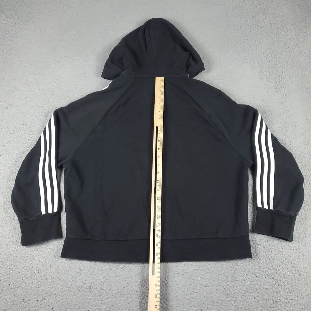 Adidas Sweater Womens Large Black Full Zip Up Hoodie Sweatshirt Ladies - Picture 7 of 11